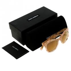 Pre Owned Dolce and Gabbana Gold/Marble DG4249 Sunglasses 