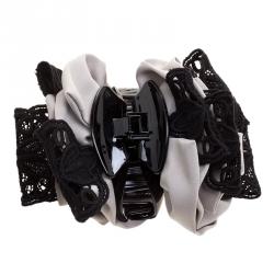 Dolce and Gabbana Grey and Black Lace Detail Hair Grip