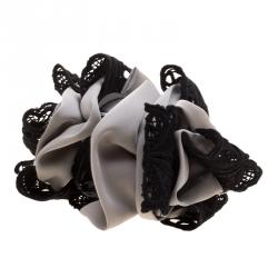 Dolce and Gabbana Grey and Black Lace Detail Hair Grip