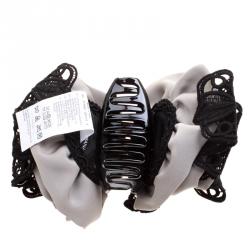 Dolce and Gabbana Grey and Black Lace Detail Hair Grip