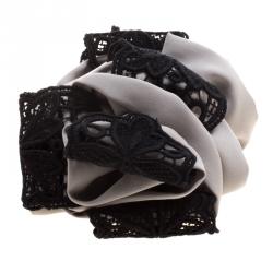 Dolce and Gabbana Grey and Black Lace Detail Hair Grip