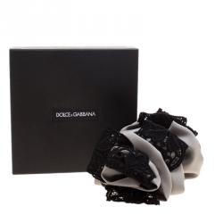 Dolce and Gabbana Grey and Black Lace Detail Hair Grip