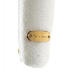 Dolce and Gabbana Daisy Flower Embellished White Satin Headband