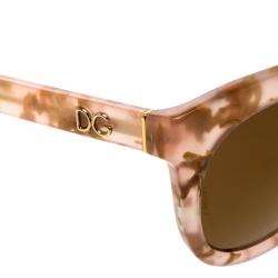Dolce and Gabbana Powder Marble,Bronze Mirror DG4249 Wayfarer Sunglasses