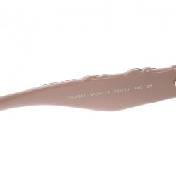 Pre Owned نظارة شمسية دولتشي أند غابانا عين قطة بروكيد DG4267 متدرجة بنية/ وردية