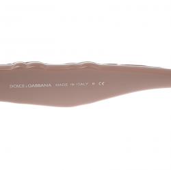 Pre Owned نظارة شمسية دولتشي أند غابانا عين قطة بروكيد DG4267 متدرجة بنية/ وردية