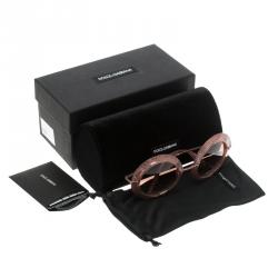 مملوكة مسبقًا Dolce and Gabbana Pink/ Brown Gradient DG 6105 Round Sunglasses