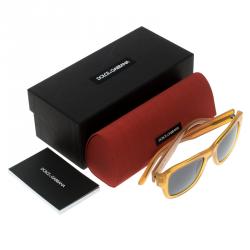 Pre Owned نظارة شمسية دولتشي أند غابانا دومنيكو DG4177 عسلية/ سوداء