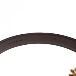 Pre Owned Dolce and Gabbana Black Lizard Crystal Embellished DG Heart Buckle Belt 70cm