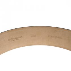 Pre Owned Dolce and Gabbana Silver Leather Crystal Embellished Buckle Belt 95cm