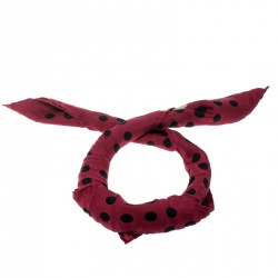 مملوكة مسبقًا Dolce and Gabbana Burgundy Polka Dotted Floral Printed Silk Square Scarf