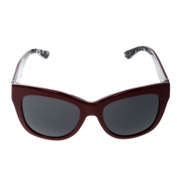 Pre Owned Dolce and Gabbana Red/Black DG 4270 Butterfly Sunglasses