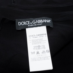 مملوكة مسبقًا Dolce and Gabbana Black Silk Georgette Lace Edged Scarf