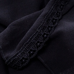 Pre Owned Dolce and Gabbana Black Silk Georgette Lace Edged Scarf