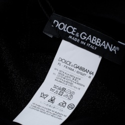 Pre Owned Dolce and Gabbana Black Silk Georgette Lace Edged Scarf