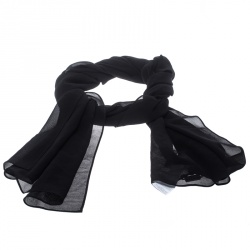 Pre Owned Dolce and Gabbana Black Silk Georgette Scarf