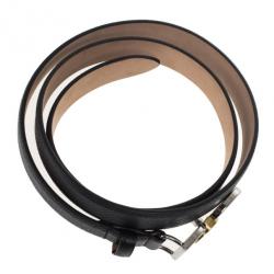 مملوكة مسبقًا Dolce and Gabbana Black Leather D&G Belt 75 CM