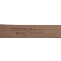 مملوكة مسبقًا Dolce and Gabbana Black Leather D&G Belt 75 CM