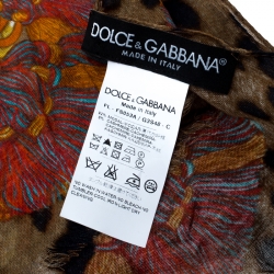 مملوكة مسبقًا Dolce and Gabbana Leopard and Tassel Printed Modal and Cashmere Stole