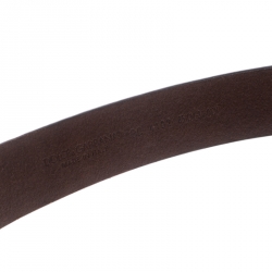 Pre Owned Dolce & Gabbana Dark Brown Leather Crown Buckle Belt 85cm