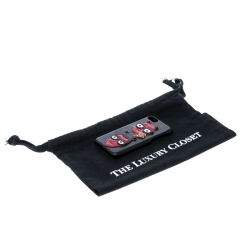 مملوكة مسبقًا Dolce and Gabbana Black Leather Devil Designers Face Patch iPhone 7 Case