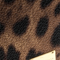 Pre Owned Dolce & Gabbana Brown Leopard Print Leather iPhone 6+ Case