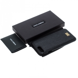 Pre Owned جراب آيفون 7+ دولتشي آند غابانا جلد أسود