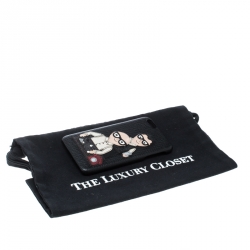 مملوكة مسبقًا Dolce & Gabbana Black Leather Father and Son Patch Iphone 6+ Case