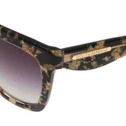 مملوكة مسبقًا Dolce and Gabbana Black Gold Leaf 4197 Sunglasses