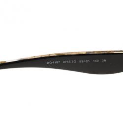 مملوكة مسبقًا Dolce and Gabbana Black Gold Leaf 4197 Sunglasses