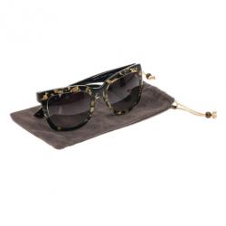 مملوكة مسبقًا Dolce and Gabbana Black Gold Leaf 4197 Sunglasses