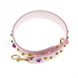 Pre Owned حمالة حقيبة دولتشي آند غابانا جلد وردي فاتح مرصعة