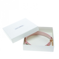 Pre Owned حمالة حقيبة دولتشي آند غابانا جلد وردي فاتح مرصعة