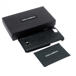 Pre Owned Dolce and Gabbana Black Logo Plaque iPhone 7 Case