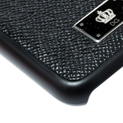 Pre Owned Dolce and Gabbana Black Logo Plaque iPhone 7 Case