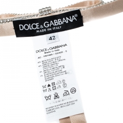 Pre Owned  حزام دولتشي أند غابانا بفيونكة ساتان مرصع كريستال بيج 75 سم