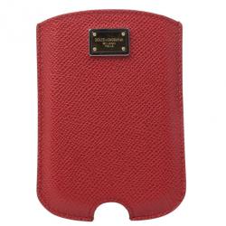 Pre Owned Dolce and Gabbana Red Leather Blackberry Cover