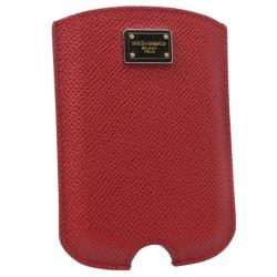 Pre Owned Dolce and Gabbana Red Leather Blackberry Cover