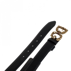 Pre Owned حزام دولتشي أند غابانا أمور DG جلد أسود 80 سم