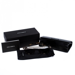 Pre Owned نظارة شمسية دولتشي أند غابانا عاكسة DG2169 رمادية/ ذهبية