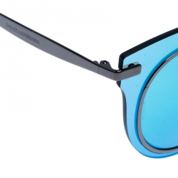 Pre Owned Dolce and Gabbana Blue/Green DG2172 Mirror Cat Eye Sunglasses