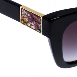 Pre Owned Dolce and Gabbana Black Special Edition Mosaico Cat Eye Sunglasses