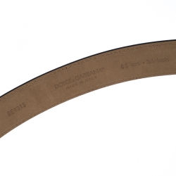 Pre Owned حزام دولتشي أند غابانا إبزيم ديفوشين جلد أسود 85 سم