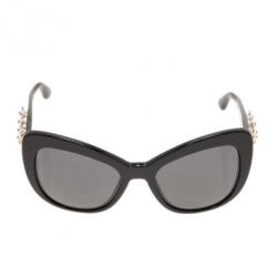 مملوكة مسبقًا Dolce and Gabbana Black Almond Flower Cat-Eye Sunglasses