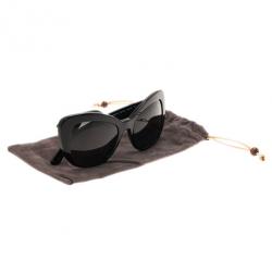 مملوكة مسبقًا Dolce and Gabbana Black Almond Flower Cat-Eye Sunglasses