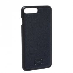 مملوكة مسبقًا جراب آيفون 7/8 بلاس دولتشي آند غابانا جلد أسود/أزرق كحلي