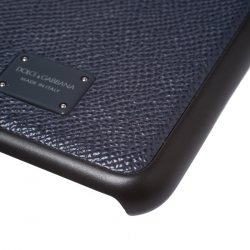 مملوكة مسبقًا جراب آيفون 7/8 بلاس دولتشي آند غابانا جلد أسود/أزرق كحلي