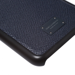 مملوكة مسبقًا جراب آيفون 7/8 بلاس دولتشي آند غابانا جلد أسود/أزرق كحلي