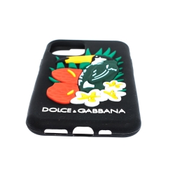 Pre Owned Dolce & Gabbana Black Toucan Print Rubber iPhone 11 Pro Case