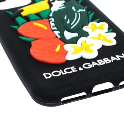 Pre Owned Dolce & Gabbana Black Toucan Print Rubber iPhone 11 Pro Case